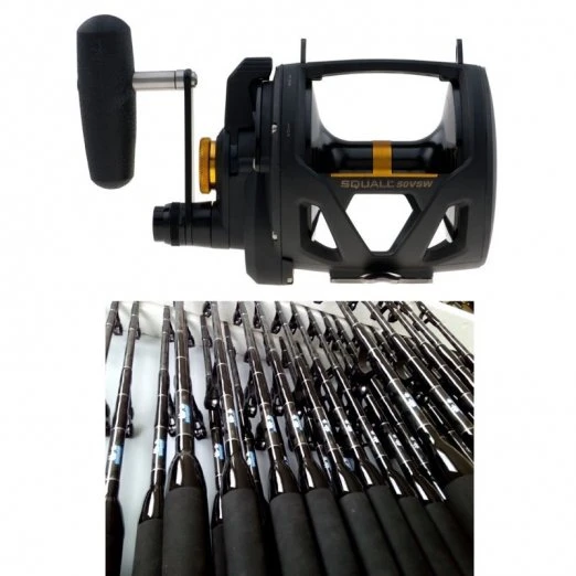 Offshore Combos Penn Squall SQL50VSW 2-Speed Lever Drag Reel / Sloopster F5 Standup Rod Combo 3 Offshore Combos Penn Squall SQL50VSW 2-Speed Lever Drag Reel / Sloopster F5 Standup Rod Combo