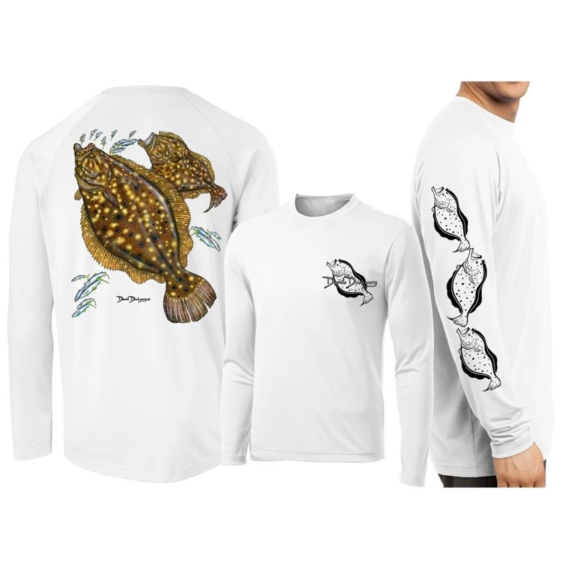 Shirts David Dunleavy Flounder Long Sleeve Performance T-Shirt 3 Shirts David Dunleavy Flounder Long Sleeve Performance T-Shirt