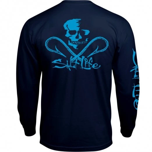 Shirts Salt Life Neon Skull And Hooks Long Sleeve Pocket T-Shirt 3 Shirts Salt Life Neon Skull And Hooks Long Sleeve Pocket T-Shirt