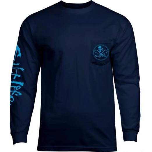 Shirts Salt Life Neon Skull And Hooks Long Sleeve Pocket T-Shirt 4 Shirts Salt Life Neon Skull And Hooks Long Sleeve Pocket T-Shirt - Image 2