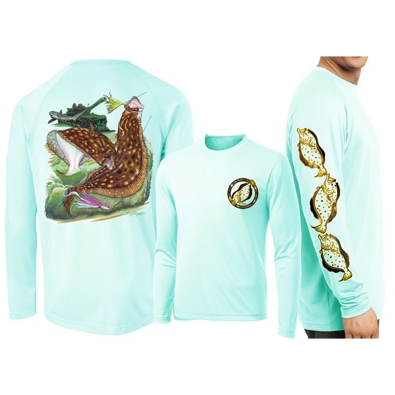 Shirts David Dunleavy Flounder Reef Long Sleeve Performance T-Shirt 3 Shirts David Dunleavy Flounder Reef Long Sleeve Performance T-Shirt