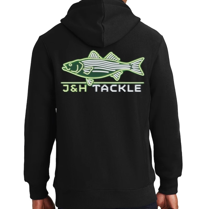 Sweatshirts J&H Tackle Neon Striped Bass Hoodie 3 Sweatshirts J&H Tackle Neon Striped Bass Hoodie