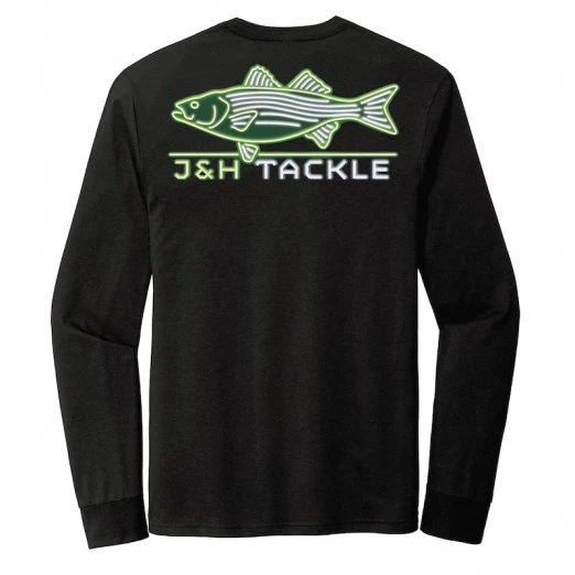 Shirts J&H Tackle Neon Striped Bass Long Sleeve T-Shirt 3 Shirts J&H Tackle Neon Striped Bass Long Sleeve T-Shirt